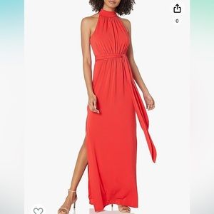 HALSTON Mock Neck Jersey Gown size 10